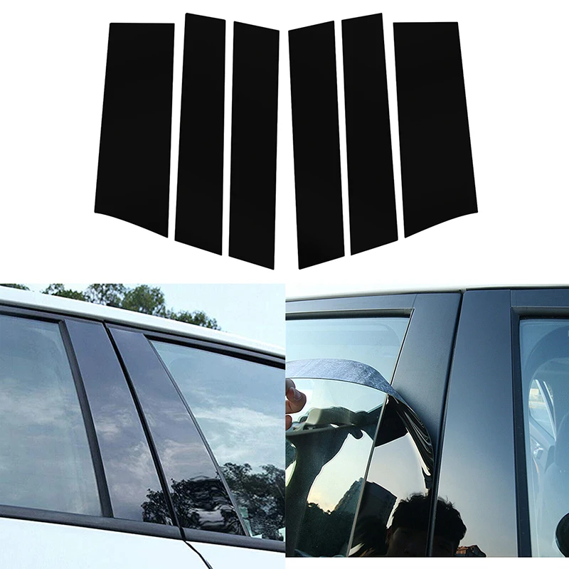 

6 шт., наклейки на Автомобильные стойки для окон и дверей, глянцевые черные аксессуары для Honda Odyssey 2011 2012 2013 2014 2015-2017