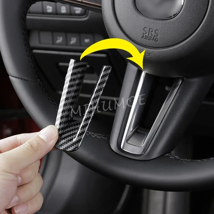 

Для Mazda 3 (BP) CX-30 CX30 CX-50 2019-2022 2023 2024 аксессуары для внутренних накладок на руль из углеродного волокна