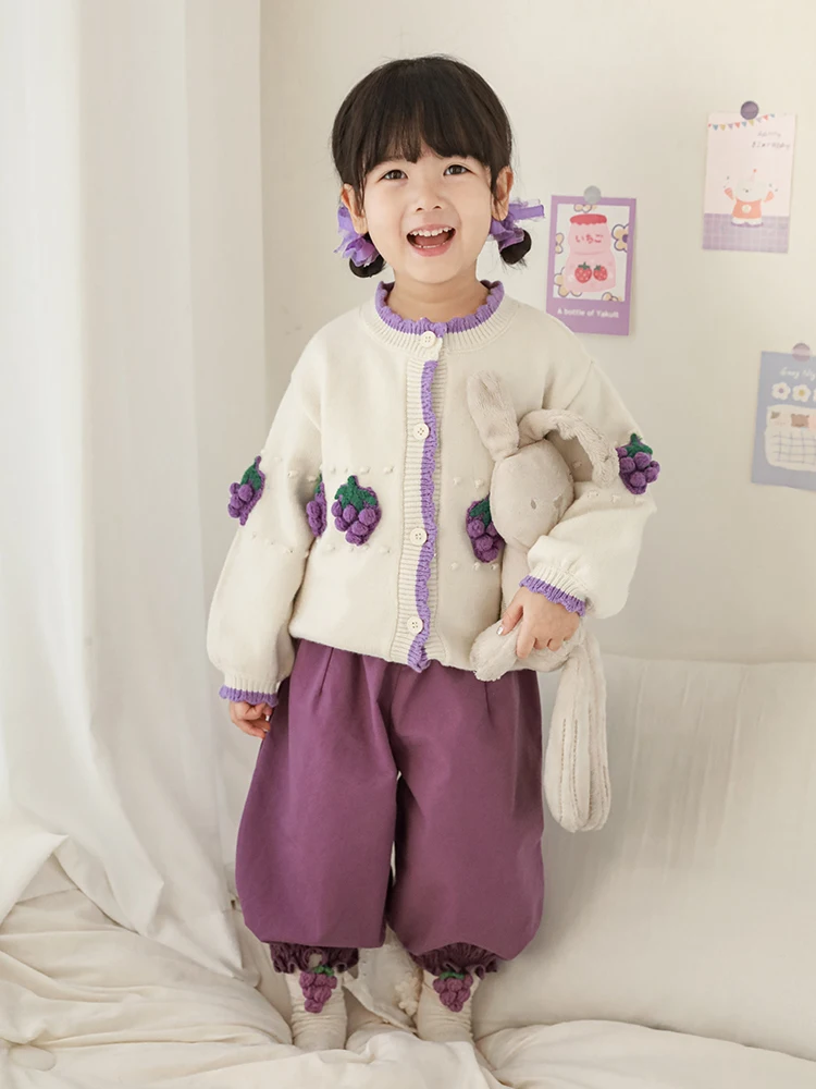 

Girls' Cute Pants 2023 Spring New Pleated Lace Loose Soft Multi-color Knickerbockers