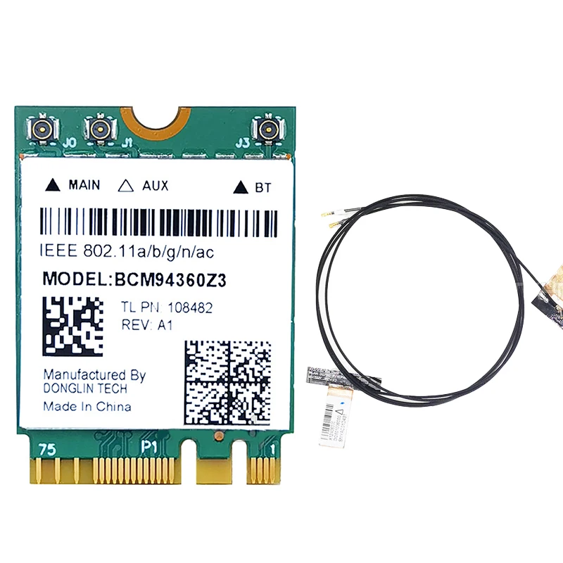 

BCM94360NG Gigabit 5G Dual Frequency Built-in Wireless Network Card Bluetooth 4.0 NGFF Adapter Card with 3 Antenna B