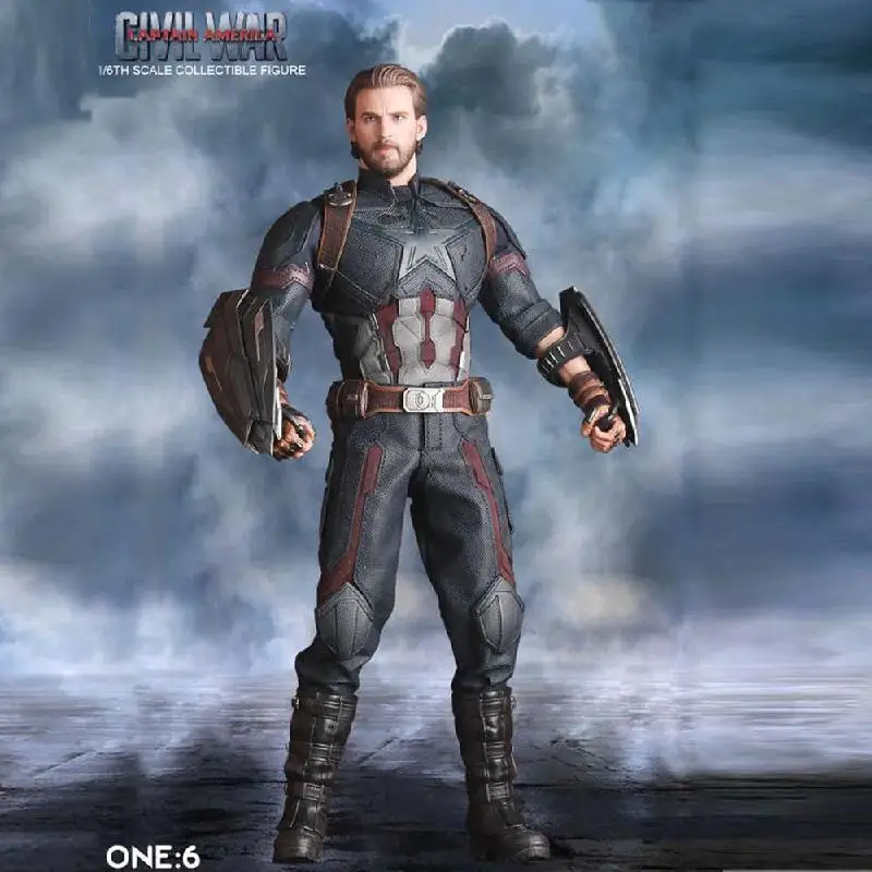 

Disney Crazytoys Avengers Infinity War Bearded Captain America Steve Rogers Thor 1/6 Model Gift Kids Toy Collectibles Figure