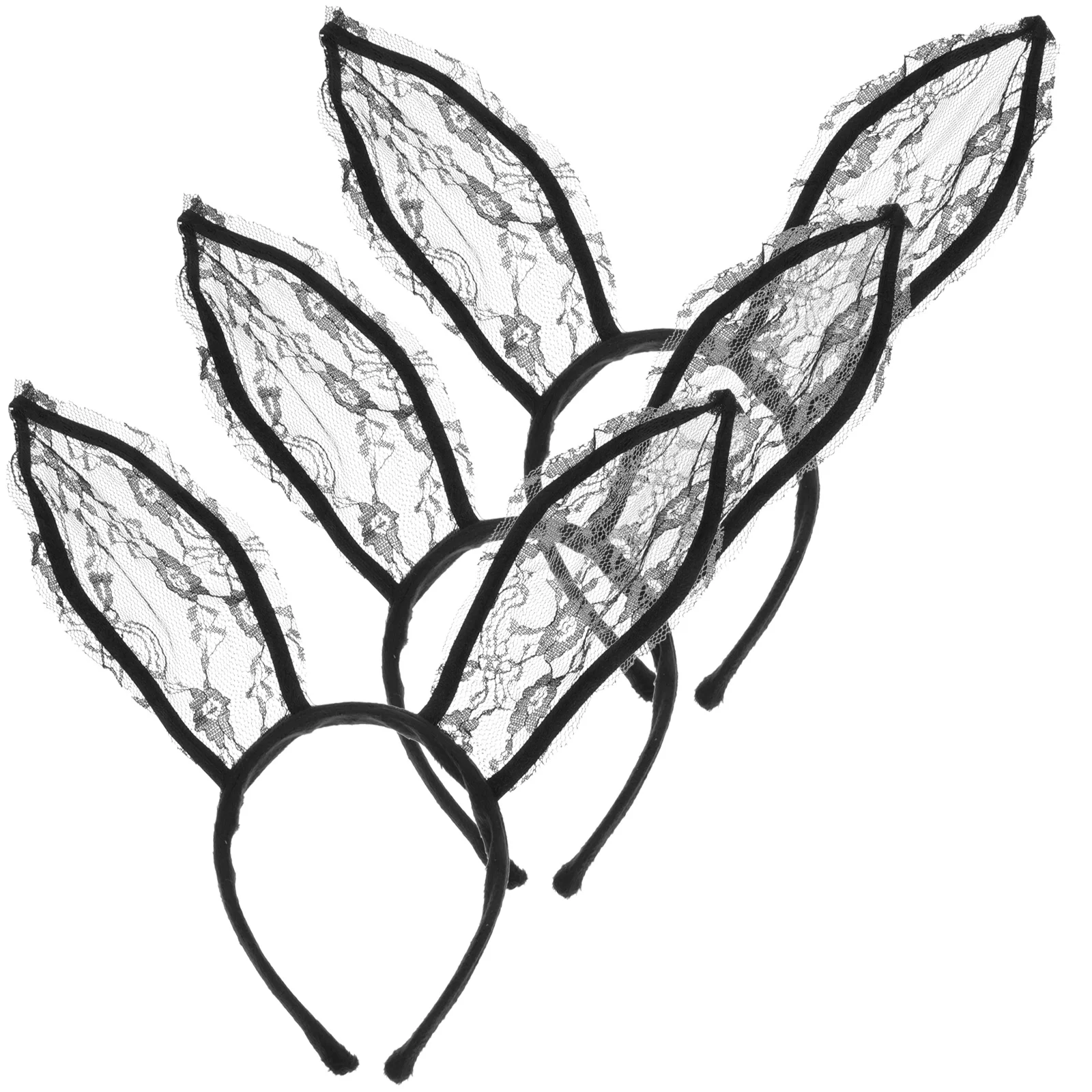 

3 Pcs Bunny Ear Headband Kids Cosplay Headdress Hairband Lace Hoops Animal Ears Make Party Flannel Supplies Miss Costume