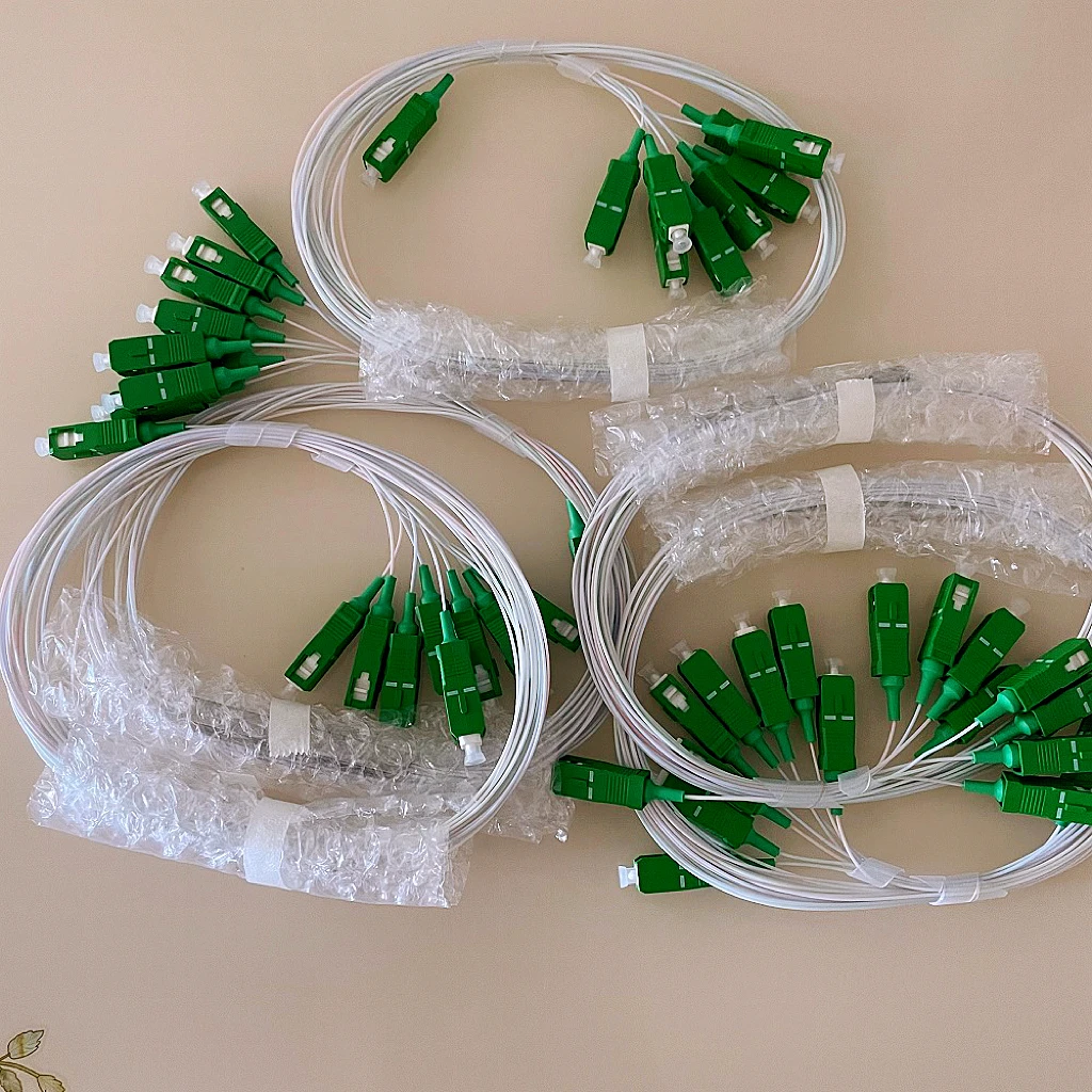 

10 PCS 1X16 1X8 PLC SC/APC SM 0.9mm G657A1 PVC 1m FTTH Fiber Optic Splitter