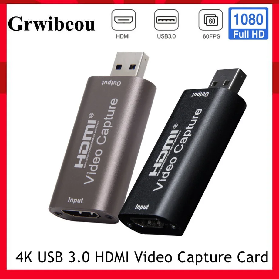 

HD 4K Video Capture Card USB 3.0 2.0 HDMI Video Grabber Record Box for PS4 Game DVD Camcorder Camera Recording Live Streaming