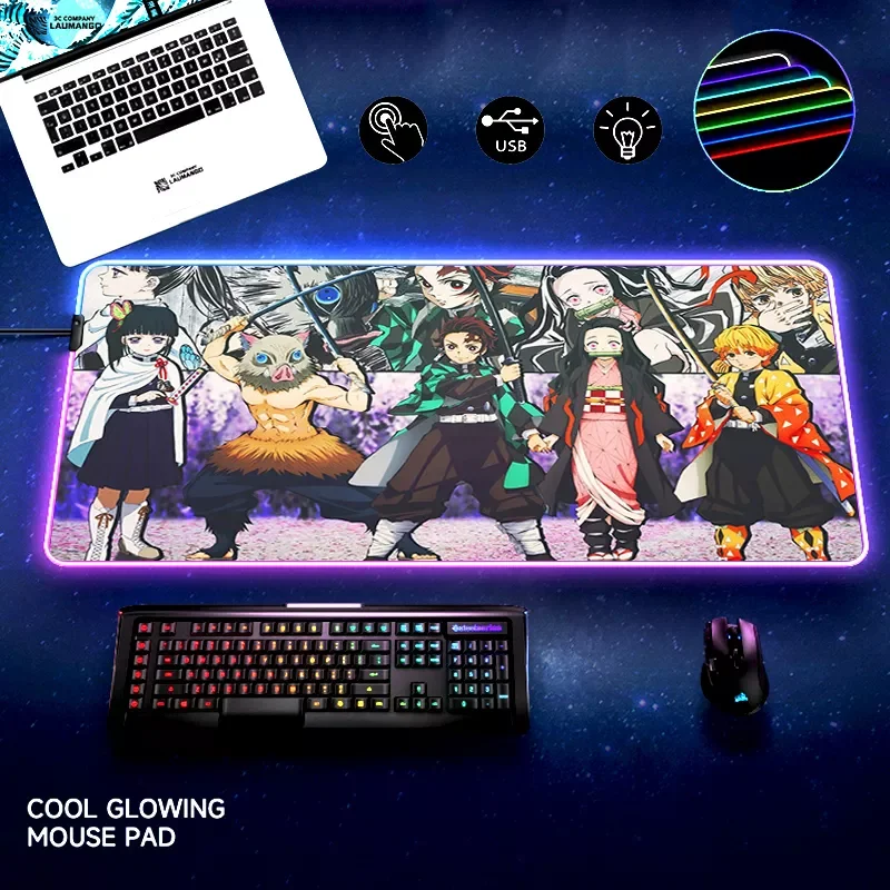 

Kimetsu no Yaiba Demon Slayer Mouse Pad Anime XL PC Gamer Keyboard Desk Mat Gaming Accessories Carpet Kawaii Laptop Mousepad
