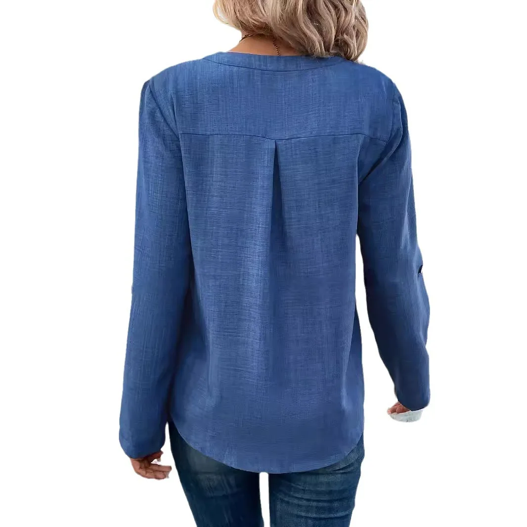 Женские жаккардовые топы с длинными рукавами весенне-осенние повседневные