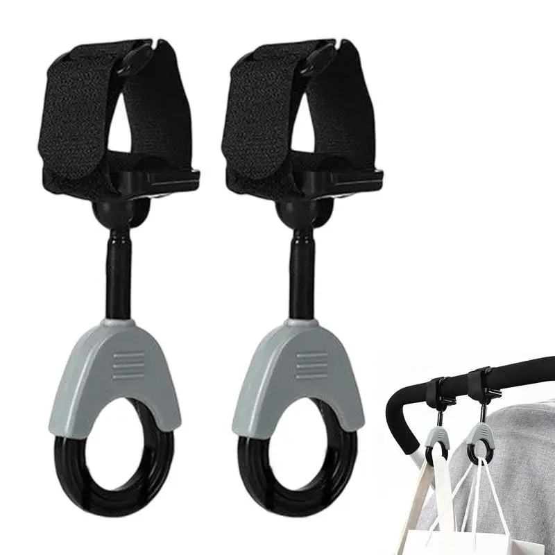 

Stroller Hooks For Diaper Bags 360 Degree Rotation Adjustable Multi-purpose Organizer Clip Multipurpose Hooks For Grocery