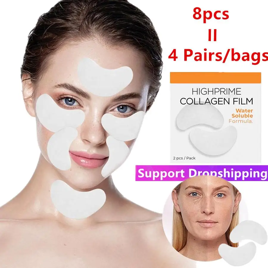 

8 Pcs Highprime Collagen Soluble Film Acid Repair Eye Remove Dark Circles Moisturizing Firming Mask Eye Skin Care