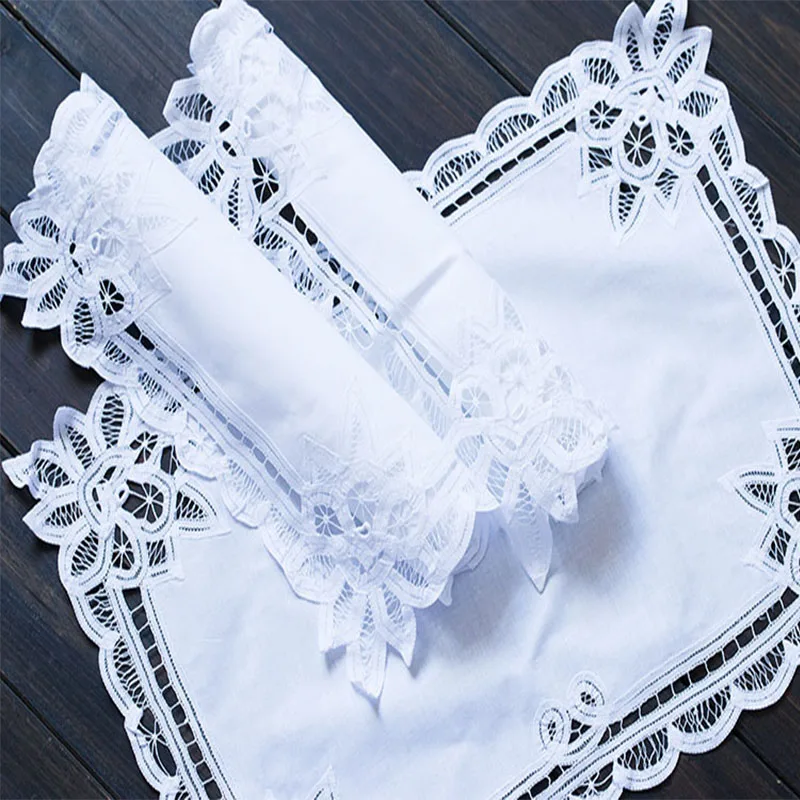 

Hot Cotton Embroidery Table Place Mat Pad Cloth Pot Cup Holder Pan Coaster Christmas Drink Placemat Mug Dining Tea Doily Kitchen