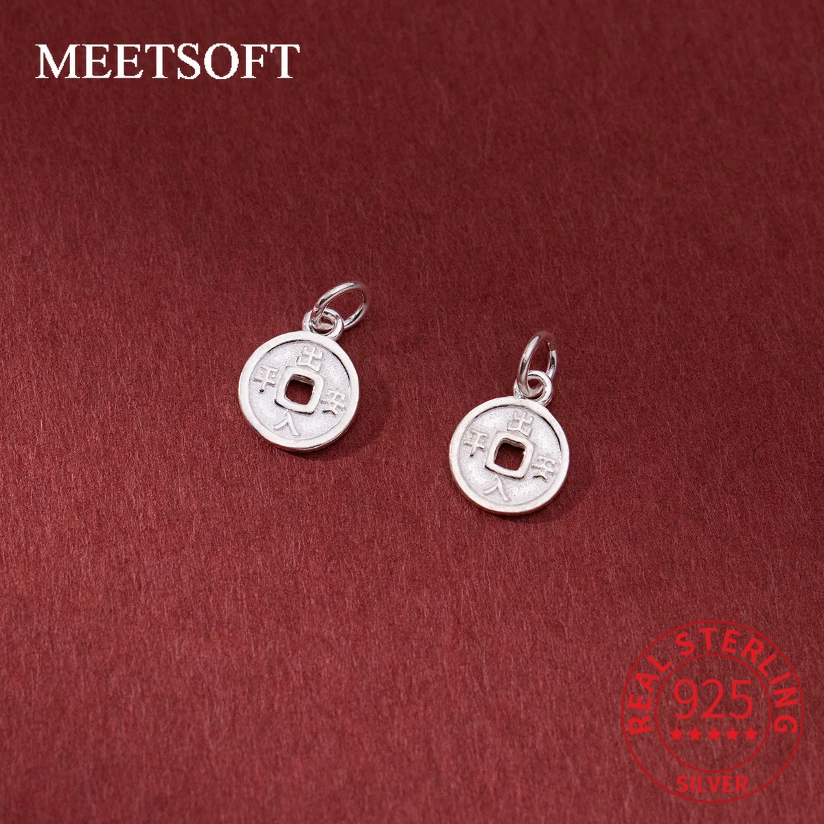 Подвеска-монета из серебра 925 пробы с китайскими иероглифами браслет сделай сам