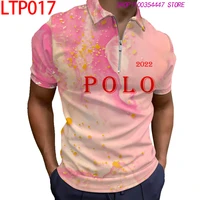 2022 new mens polo shirt summer hd print slim fit leisure breathable sports large size comfortable short sleeve brand shirt