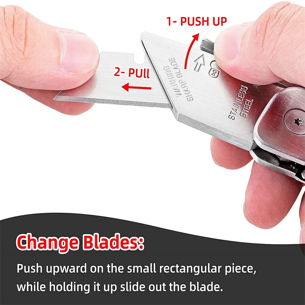 

1PC Utility Balde Folding Blade Knife With Extra 5 Piece High-Strength Razor Blades For Cutting Carpet Plastic Leather Hand Tool