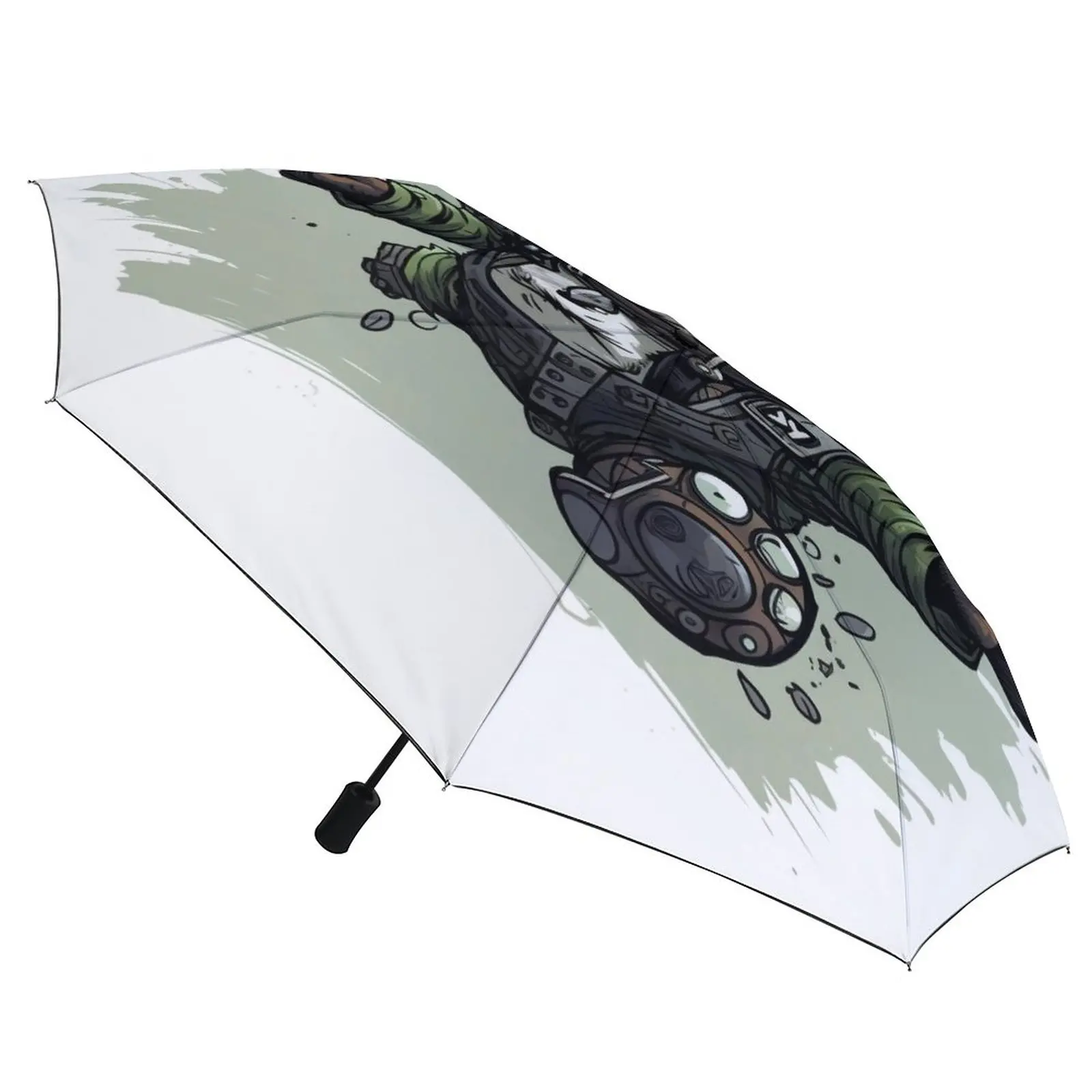

Автоматический зонт в виде панды, стильный мультяшный черный зонт с 8 ребрами, защита от УФ лучей, легкий, для мужчин и женщин