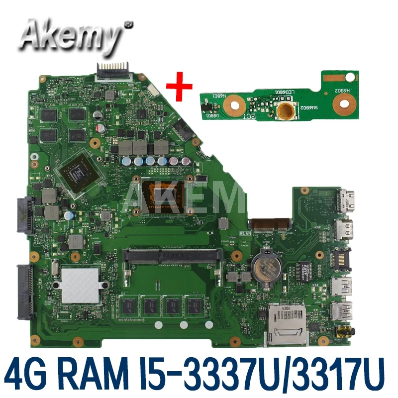 

Материнская плата для ноутбука Amazoon X550CC X550VB, для Asus A550C X550CL R510C, протестированная оригинальная материнская плата 4G RAM I5-3337U/I5-3317U CPU GT720M