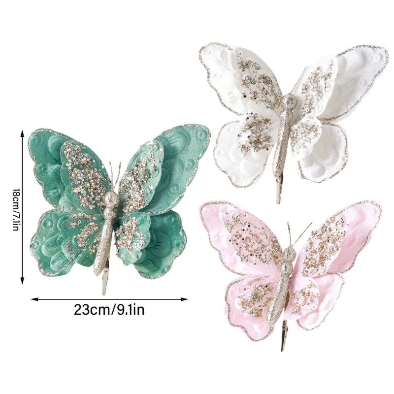 Имитация бабочки с зажимом для элегантных цветочных горшков или украшения