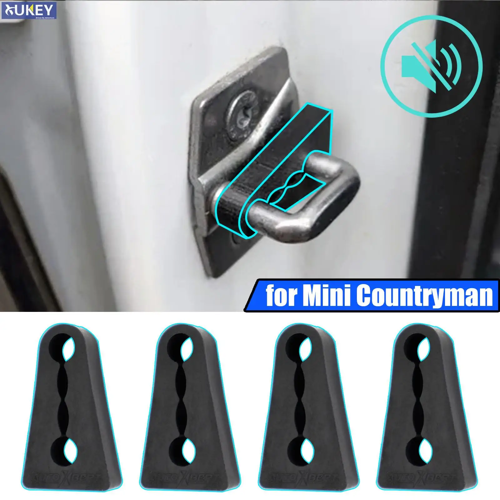 Фото Автомобильный звуковой демпфер, дверной замок, буфер для Mini Countryman Paceman R60 R61 2010-2016, звукоизоляционные винты, глухое уплотнение, глушитель №1