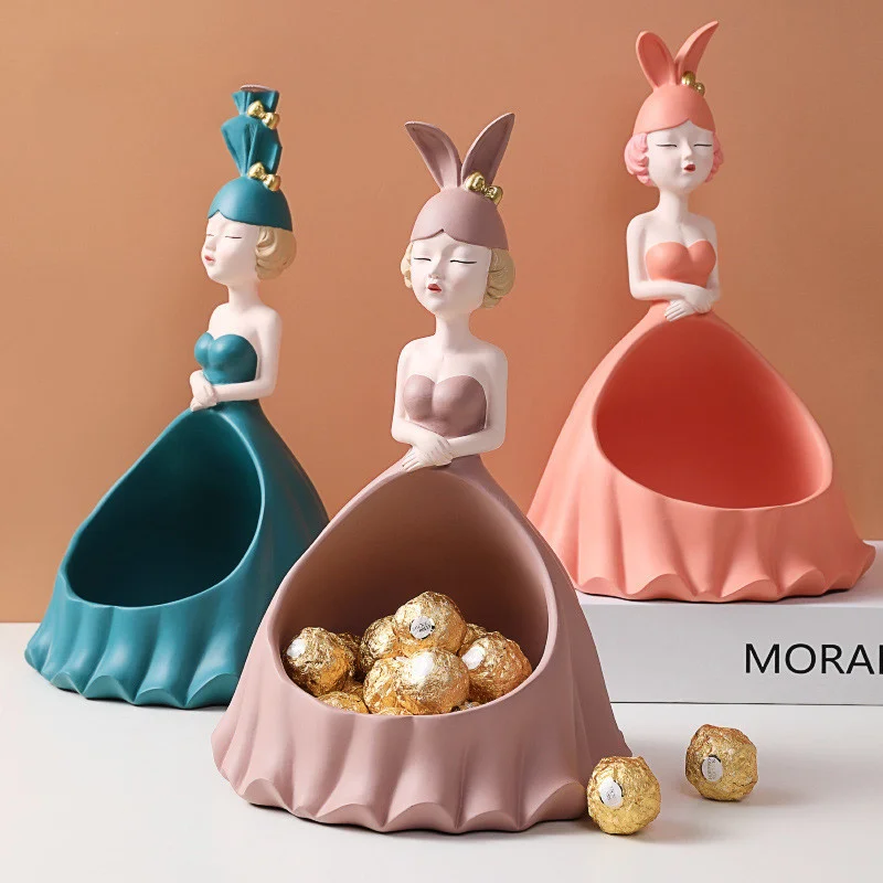 

Полимерная юбка с ушками кролика для девочек, фигурки для хранения, оригинальное украшение для дома в эстетике, украшение для ключей, закусо...