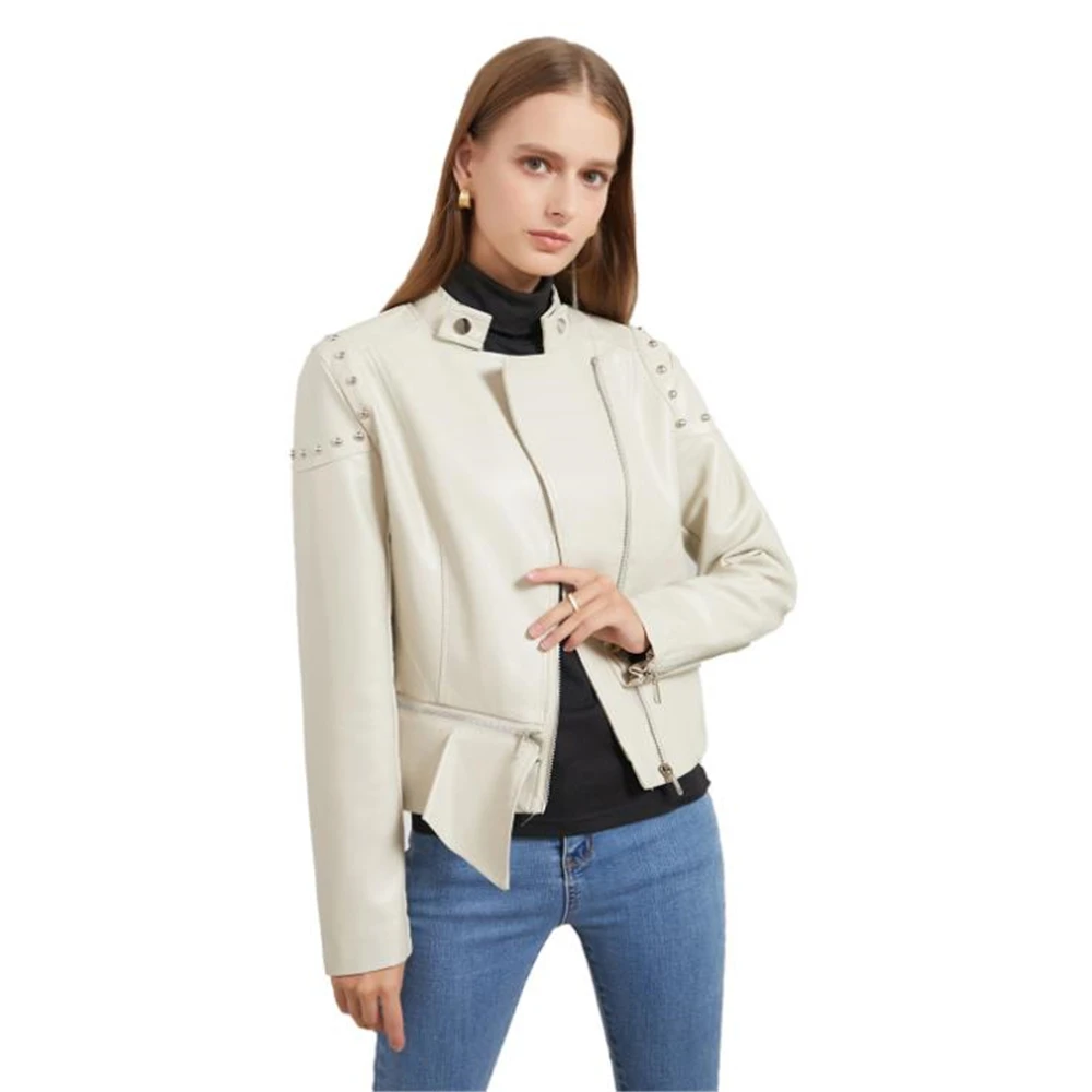

Куртка женская демисезонная из искусственной кожи, на молнии, 3XL