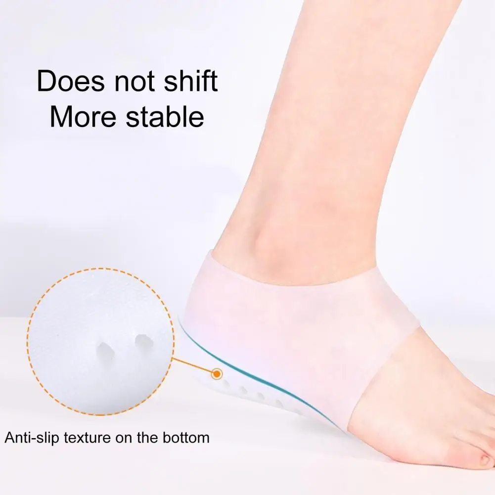 

2Pcs/Pair Inner Heightening Socks Wear-resistant Foot Care Tool Durable Height Increasing Silicone Pad for Unisex