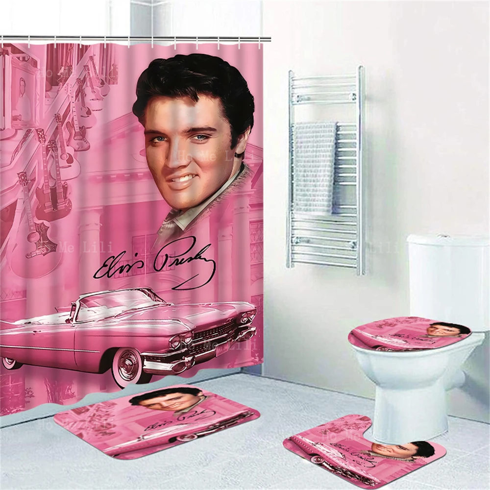 

Presley знак розовый автомобиль Король рок-группа Токио отель музыкальная группа художественный постер занавески и напольные коврики набор из четырех предметов