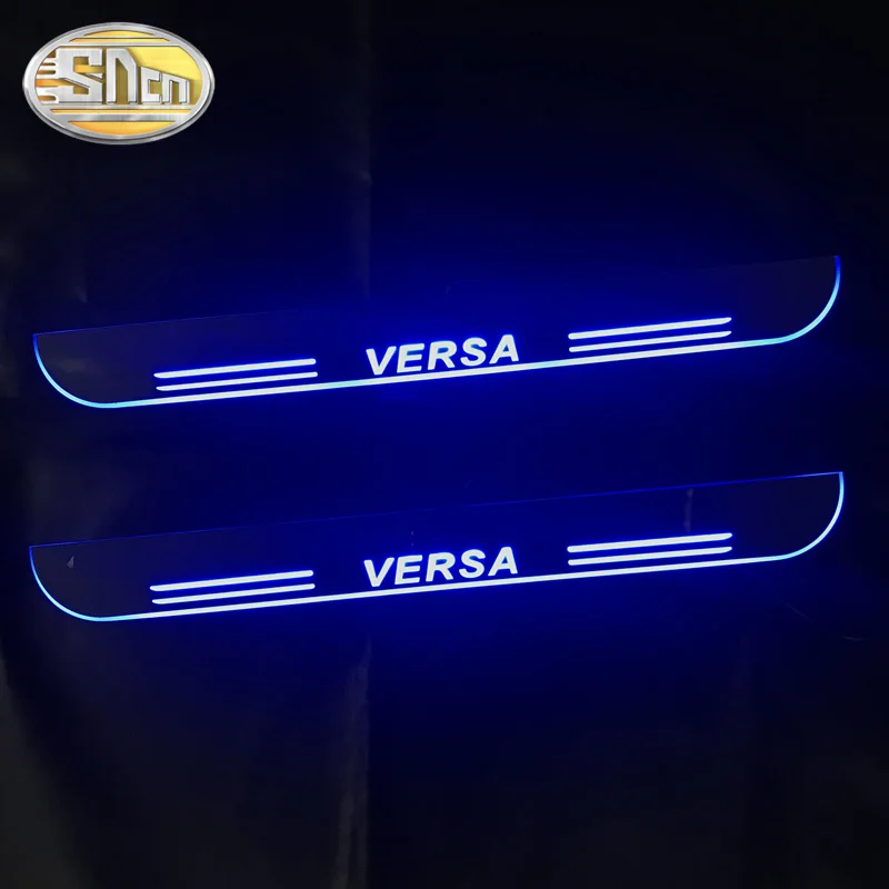 

4PCS Car LED Door Sill For Nissan Versa 2013 - 2018 2019 Ultra-thin Acrylic Dynamic LED Welcome Light Scuff Plate Pedal