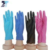 100pcsbag household strong disposable blue black pink purple nitrile blend gloves pvc antistatic latex free tattoo kitchen use