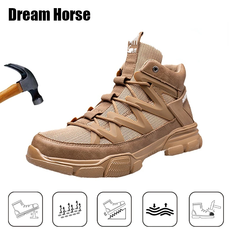 

Steel Toe Protective Shoes Labor Insurance Shoes Anti-smashing Anti-puncture Mountaineering Safety Work Shoes Indestructible