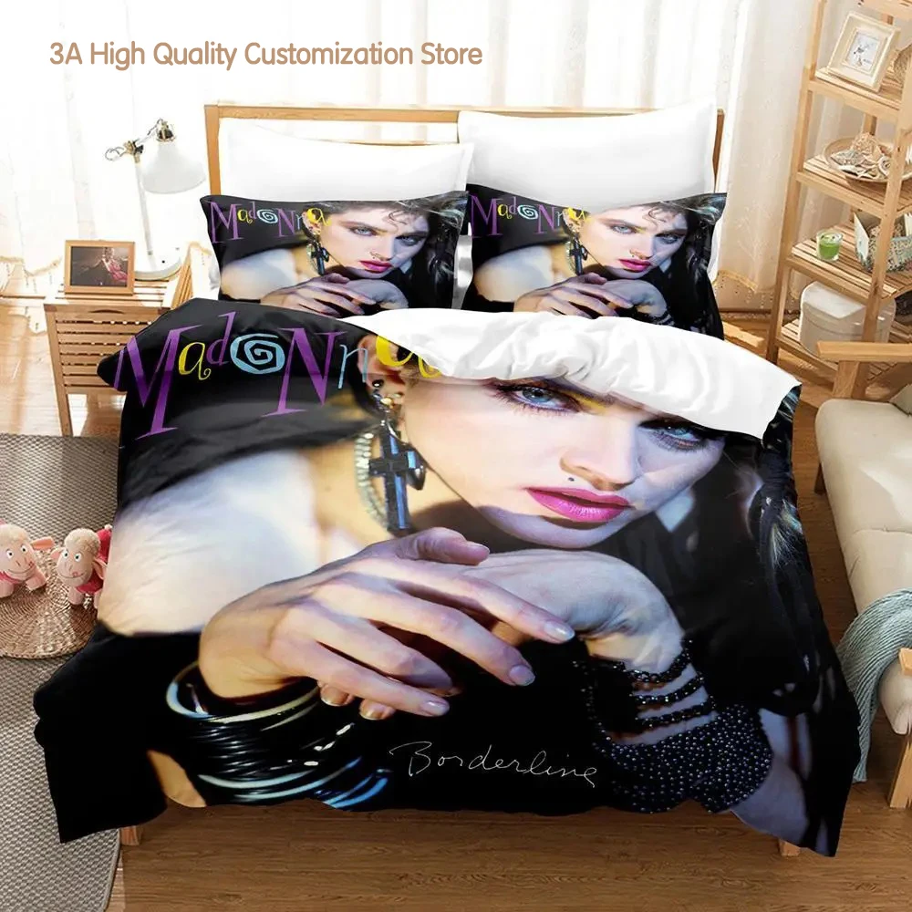 Фото Комплект постельного белья Singer Madonna Single Twin Full Queen King Size, комплект постельного белья для взрослых и мальчиков, комплекты пододеяльников для спальни, комплект простыней с 3D принтом №4