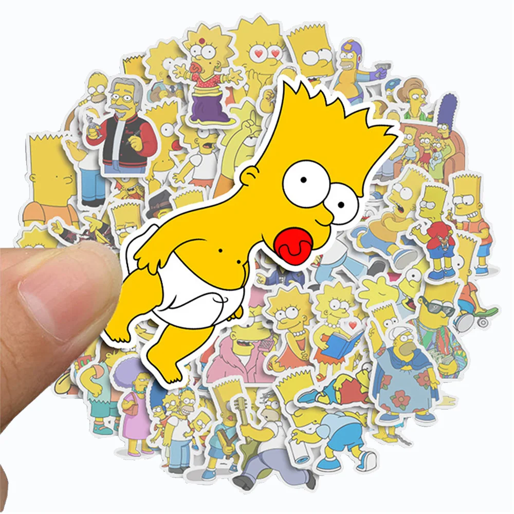 10/30/50pcs Cartoon Simpson Stickers for Kids Anime Decals DIY Skateboard Motorcycle Guitar Laptop Classic Cute Toy Sticker Gift - купить по