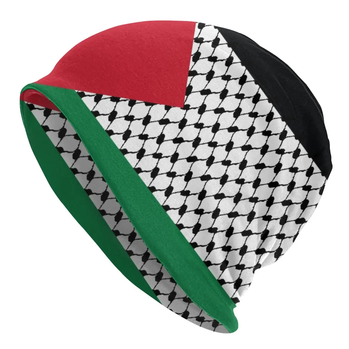 

Palestine Flag Bonnet Winter Knit Hat Women Men Beanies Caps Adult Palestinian Hatta Kufiya Keffiyeh Pattern Beanie Hats Ski Cap
