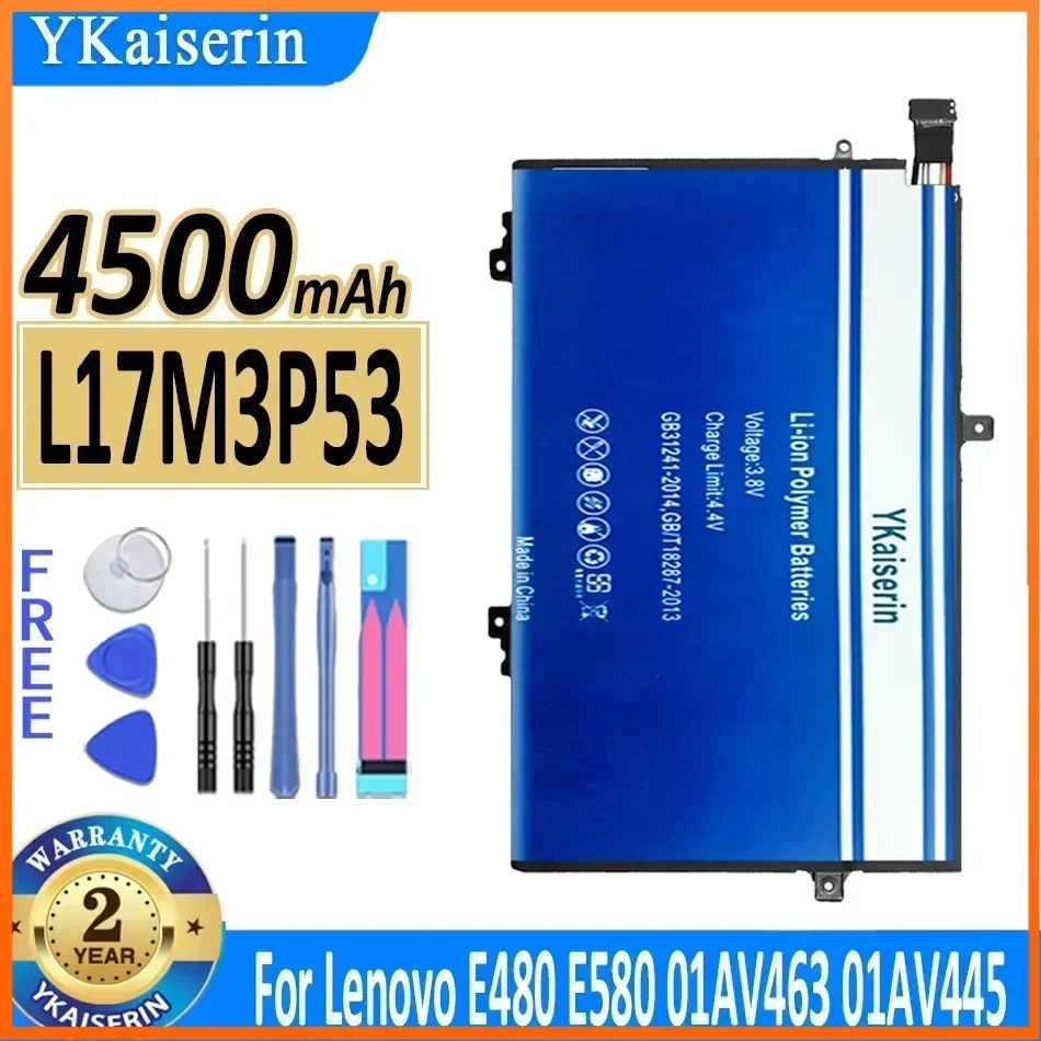 YKaiserin 4500 мАч аккумулятор L17M3P53 для Lenovo ThinkPad E480 E580 R480 R580 01AV463 01AV445 01AV466 ноутбука Warranrt