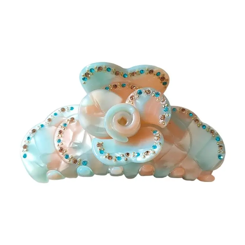 Заколка для волос в стиле ретро нишевая заколка с цветами и бриллиантами зажимом