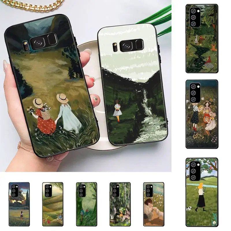 

Cartoon Scenery Girl Phone Case For Samsung J 7 plus 7core J7 neo J6 plus prime J6 J4 J5 Mobile Cover