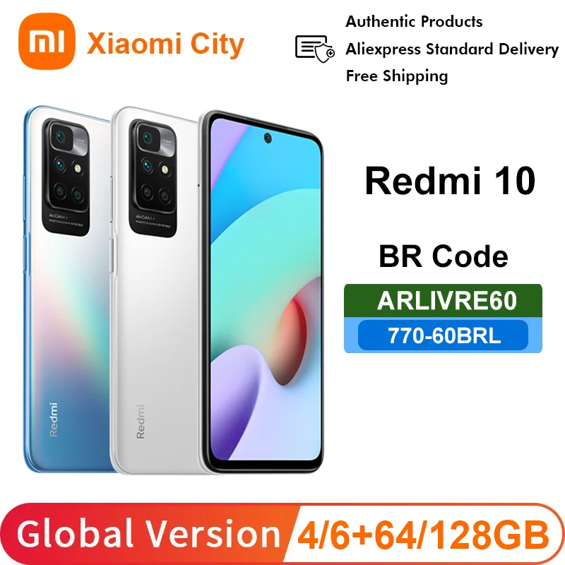 

Xiaomi Redmi 10 Global Smartphone New Arrival Redmi Series 90HZ 6.5inch Screen Display Original Xiaomi Cellphone