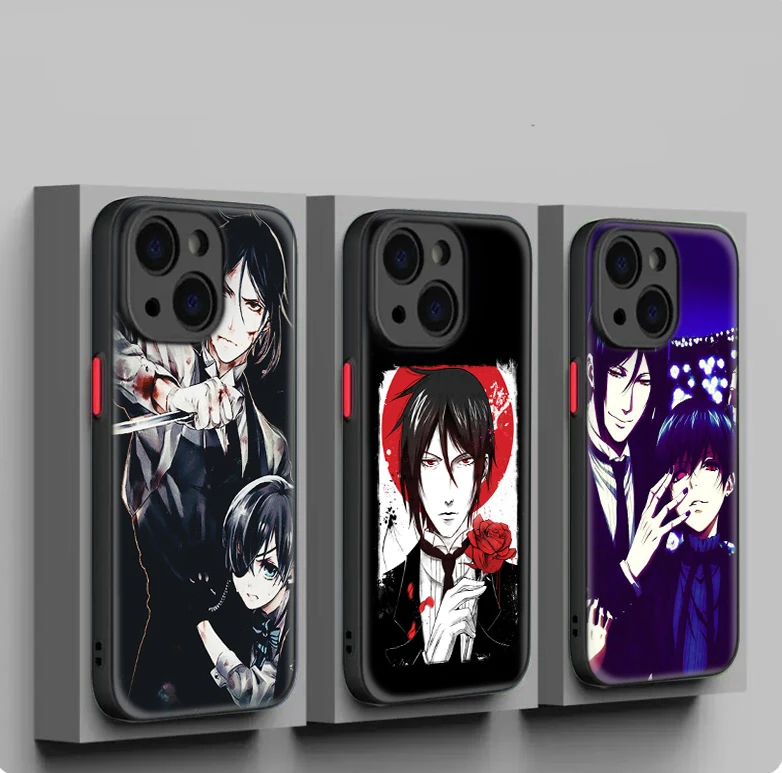 Черный Батлер Kuroshitsuji Защитный Мягкий чехол для iPhone 15 14 Plus 13 12 11 X XS XR Pro Max Mini 8 7