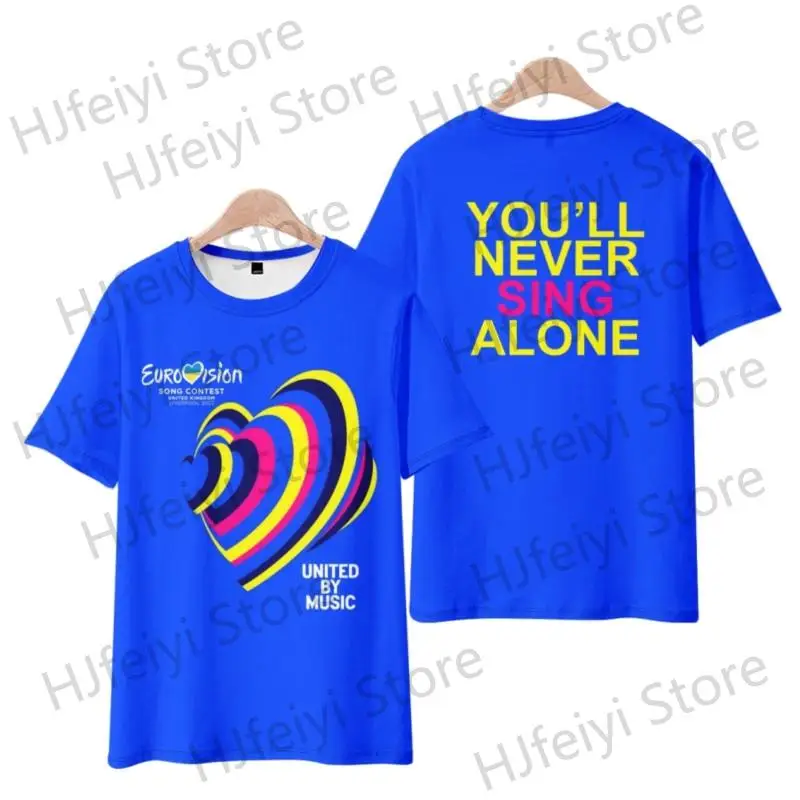 

Eurovision Song Contest Merch Music Singer Rapper Hiphop Unisex T-Shirt Fashion Summer Harajuku Streetwear Short Sleeve Shirt