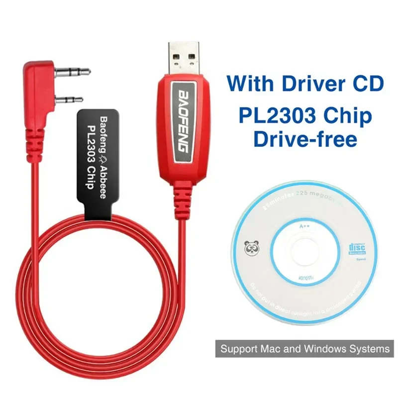 USB-кабель для программирования с CD Baofeng UV-5R 82 888S UV-S9PLUS 16 17 21 Pro Quansheng UV-13 5R Plus Walkie Talkie