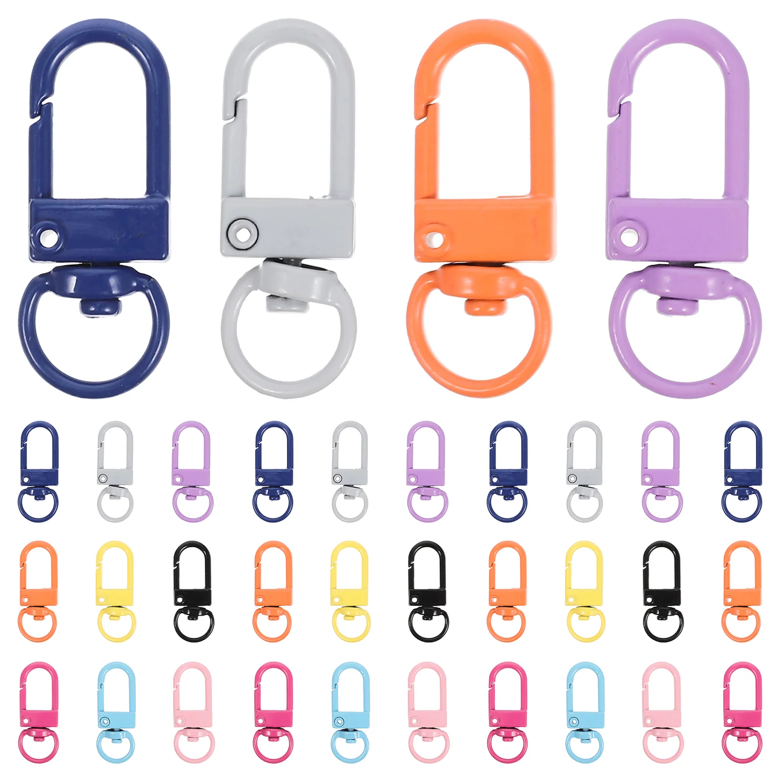 

50 Pcs 8 Character Buckle Snap Hooks Durable Swivel Clasps Decorative Colored Hair Clips Jewlery Making Lobster
