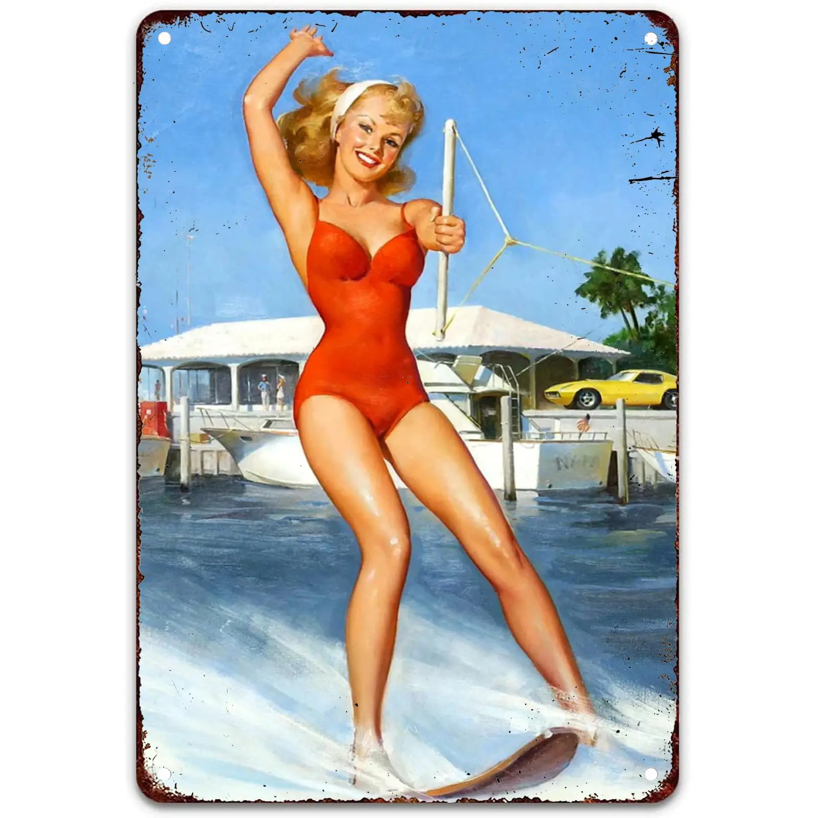 Винтажные жестяные металлические знаки Pin Up Girl Ретро плакат Pinup Сексуальный