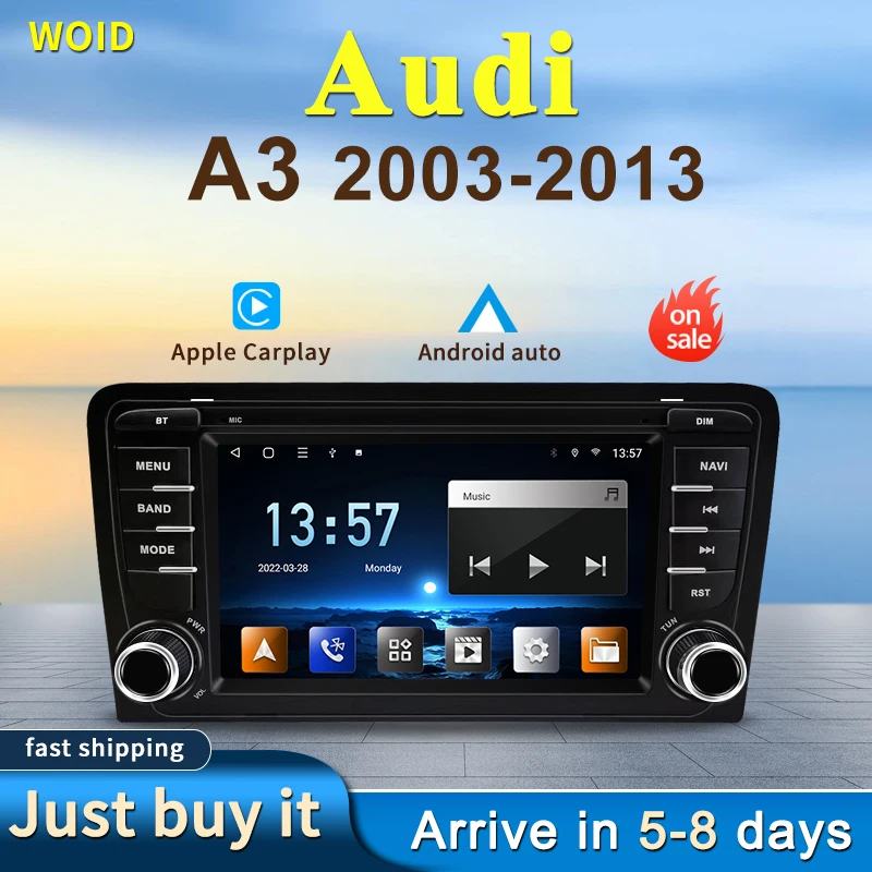 

WOID 2din 7inch 4G GPS Navigation Bluetooth Carplay Car Radio For AUDI 02-13 A3 Car Video Players Multimedia Screen