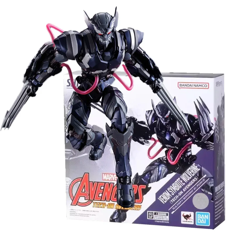 Оригинальная Подлинная S.H. Фигуртс SHF TECH-ON Мстители Веном симбиот Росомаха Bandai