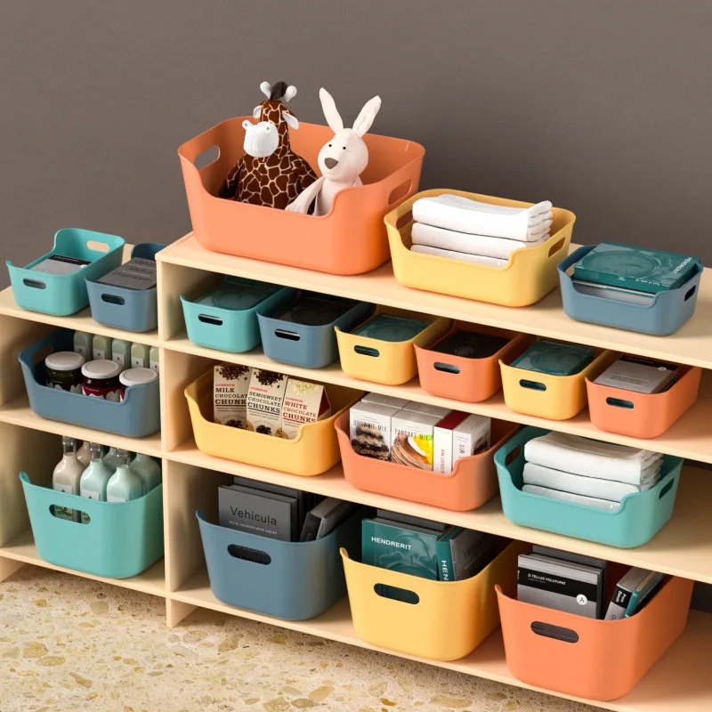 

Desktop Storage Box Jewelry Lipstick Organizer Rectangle Plastic Food Container Glasses Makeup Case Toy Basket Home Supplies
