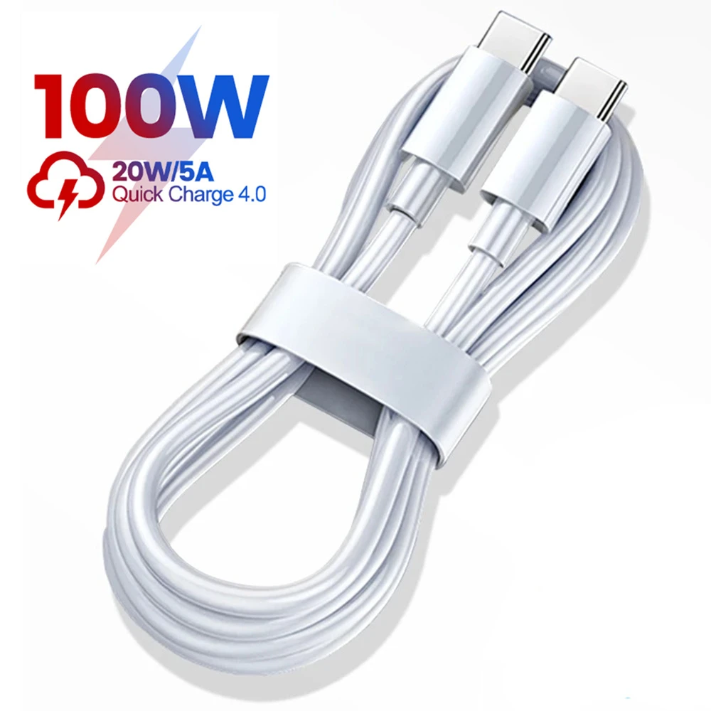 Кабель для быстрой зарядки PD 100 Вт с USB C на Type-C кабель передачи - Цена: 155.15