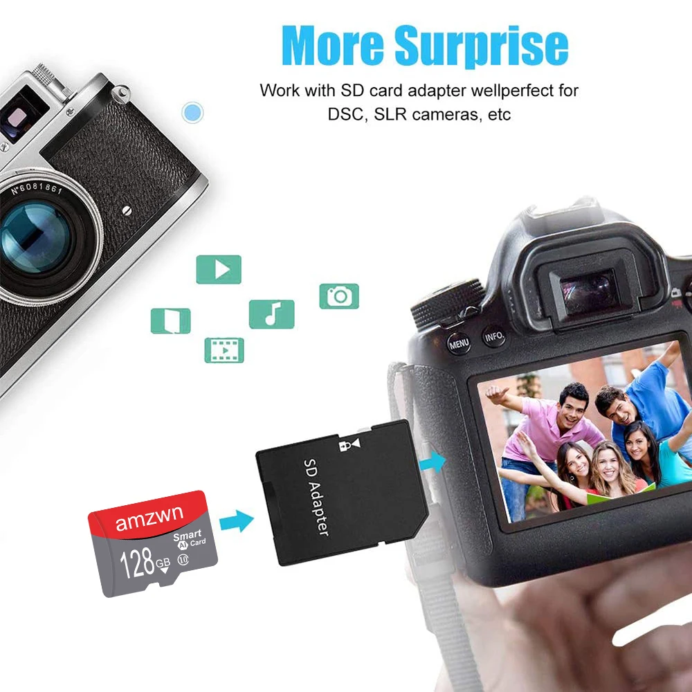 TF/Micro SD карта 32 64 128 гб класс 10 Флэш-карта памяти для смартфона адаптер шка на |