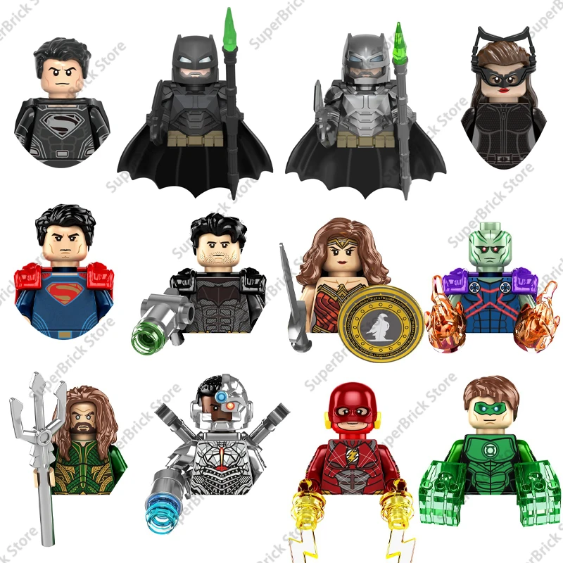 Superheroes Bat Man Joker Superman Doctor Fate Green Lantern Mini Action Figure Building Blocks Classics Movie Model Bricks Sets