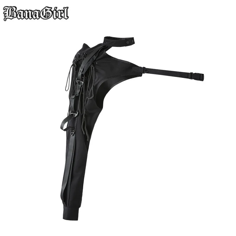 Женская толстовка с капюшоном Готическая футболка на одно плечо длинными