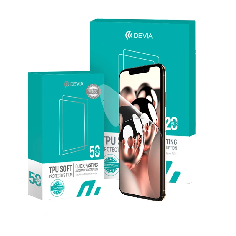 Фото Защитная пленка Devia TPU Soft HD, матовая, антибликовая, с защитой от отпечатков пальцев, для резки на плоттере. №1