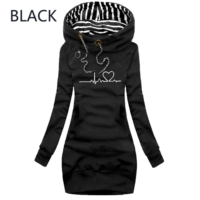 

High Quality Pullover New Autumn and Winter Women's Fashion Trend Long Sleeve Hooded Casual Women's Wear Dress
