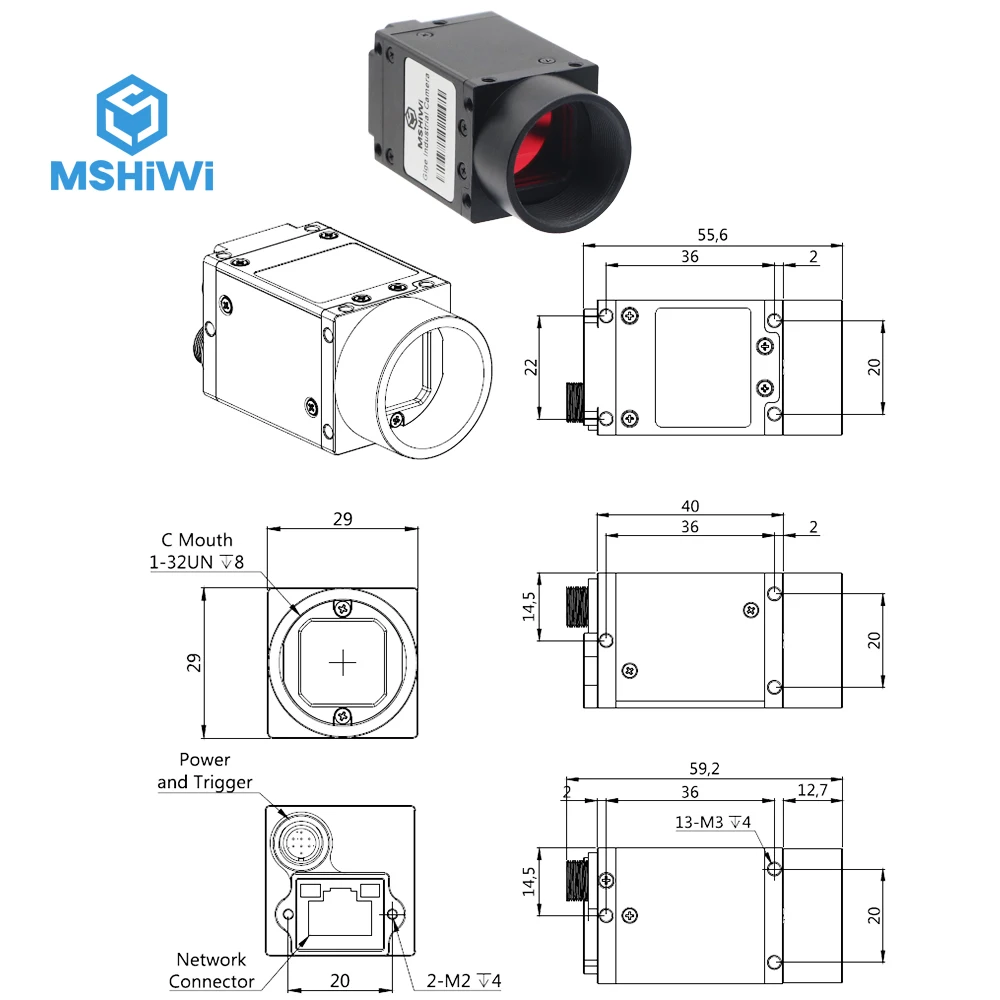 Gigabit Ethernet GigE промышленная камера s 8.9MP Mono 1 &quotCMOS 4096*2160 @ 13FPS мировая затвора для