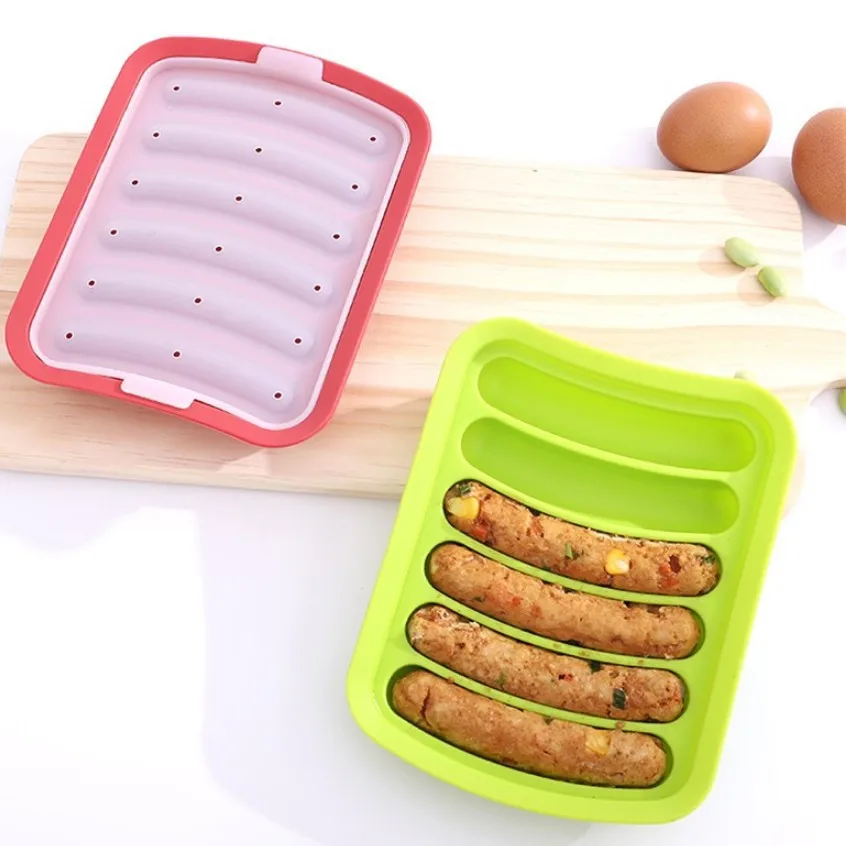 

DIY Silicone Handmade Hamburger Hot Dog Mold Silicone Sausage Maker Mold Reusable Kitchen Accessories Gadget for Cake Baking Pie
